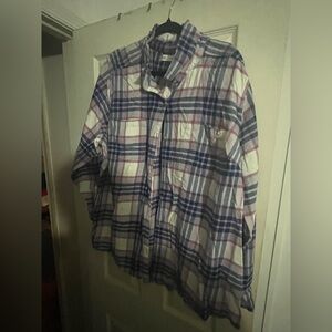 3X Croft & Barrow Blue and White Casual Button Down Shirt